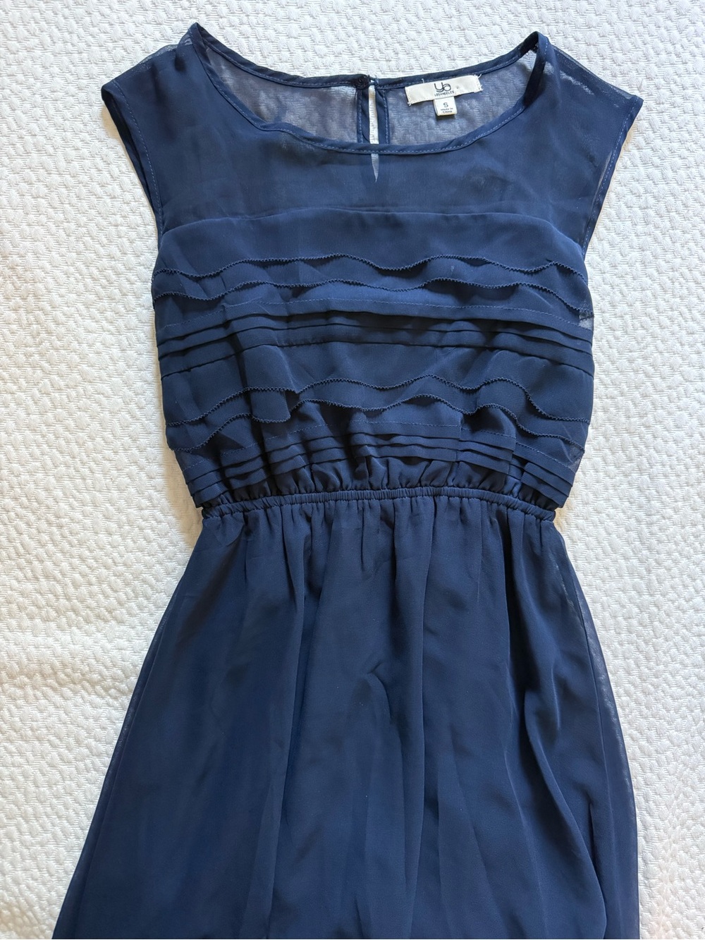 Ya Los Angeles | Navy chiffon dress | small